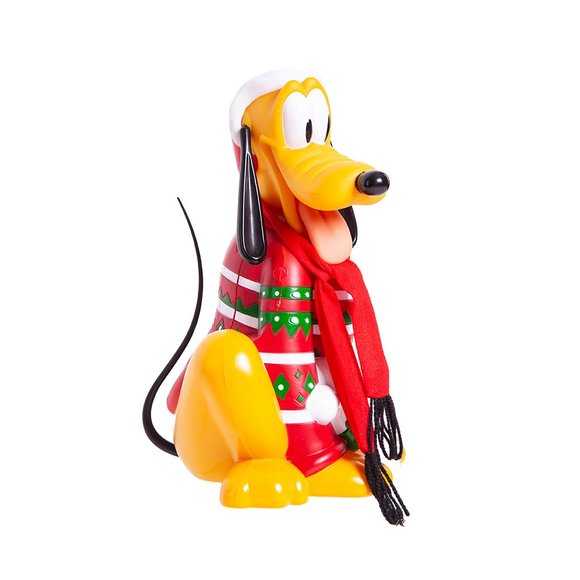 Disney Parks Pluto Christmas Popcorn Bucket Red Sweater Santa Hat Lanyard  littl - Picture 8 of 13